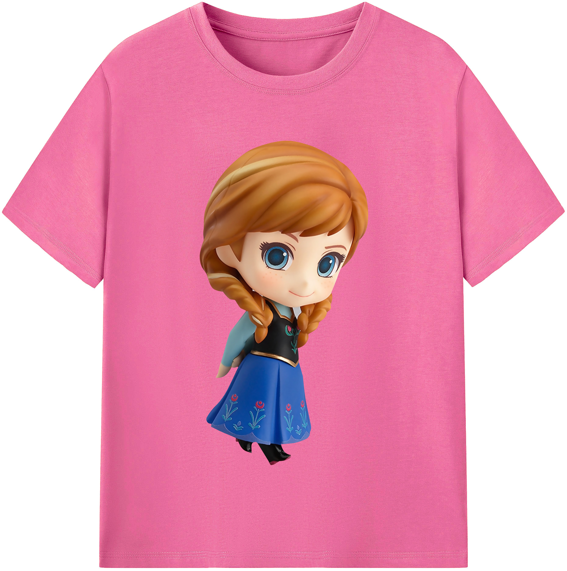 （画像用） アナと雪の女王 アンナ エルサ Frozen Anna Elsa レディースカジュアルプリントTシャツ（綿100％）